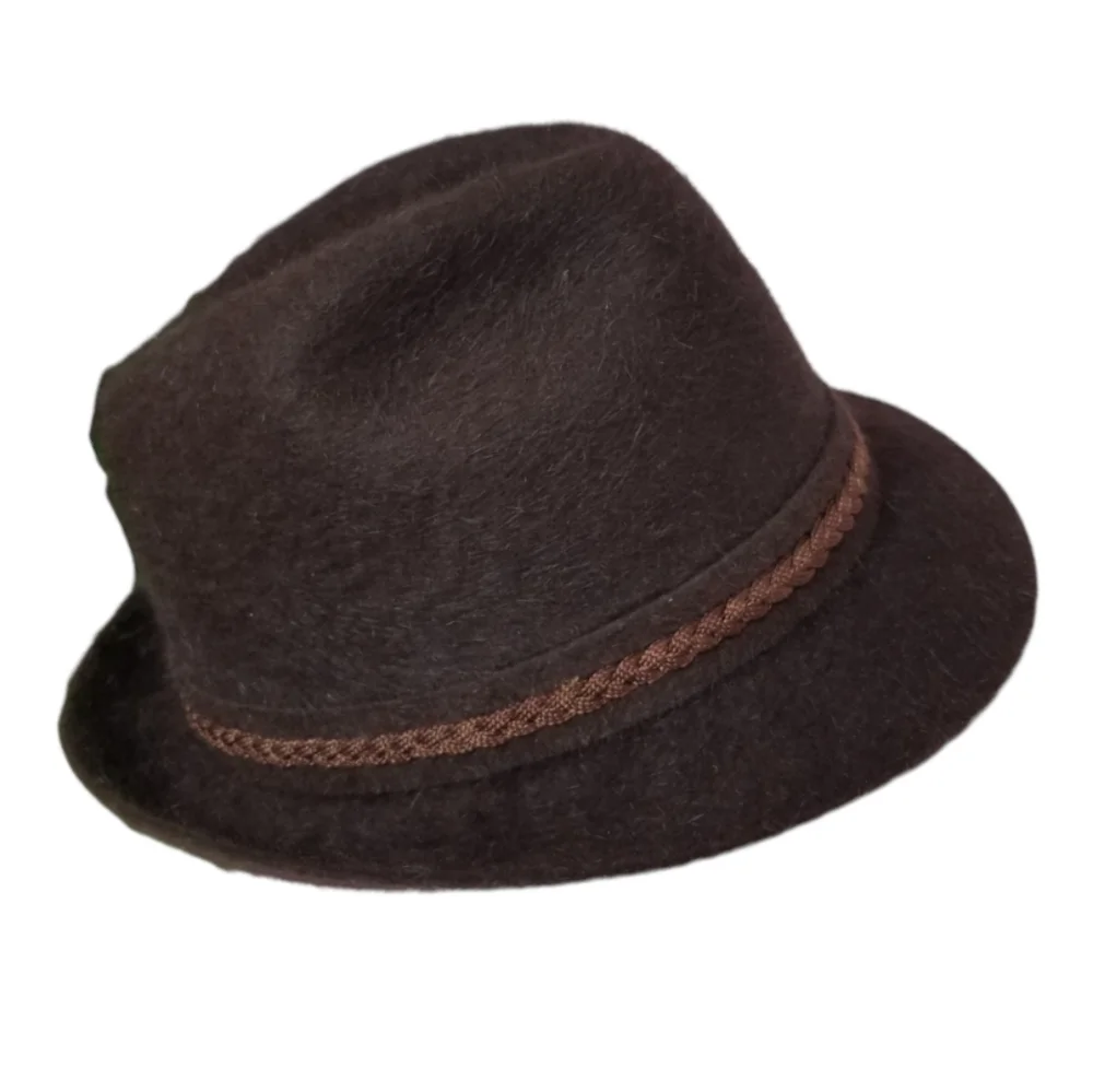 Barbisio Vintage Brown Fur Felt Fedora with Braid Trimmed Crown - Picture 3 of 13